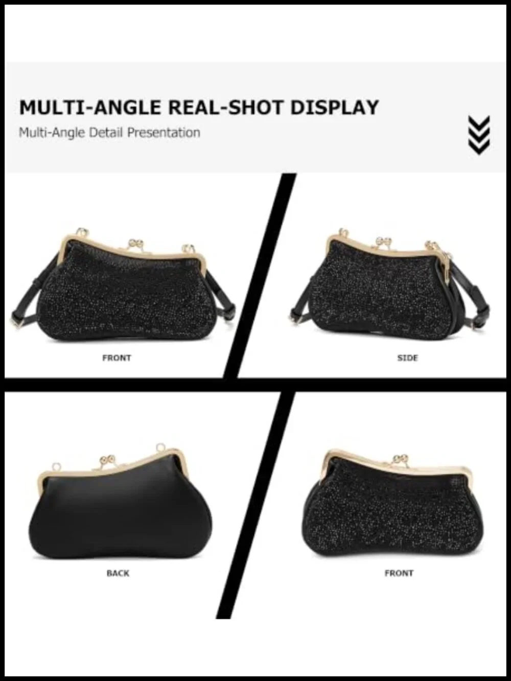 Rhinestone Clutch Purse Evening Crossbody Bag for Women